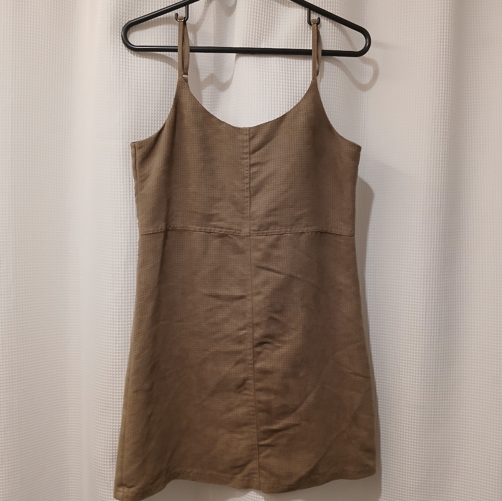 Sam Edelman Tribal Spirit Brown Vegan FAux Suede Slip Dress Size S